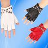 Half Finger Performance Leather Gloves for Women's Nightclub Pole Dancing Rivets Stage Performance Gloves