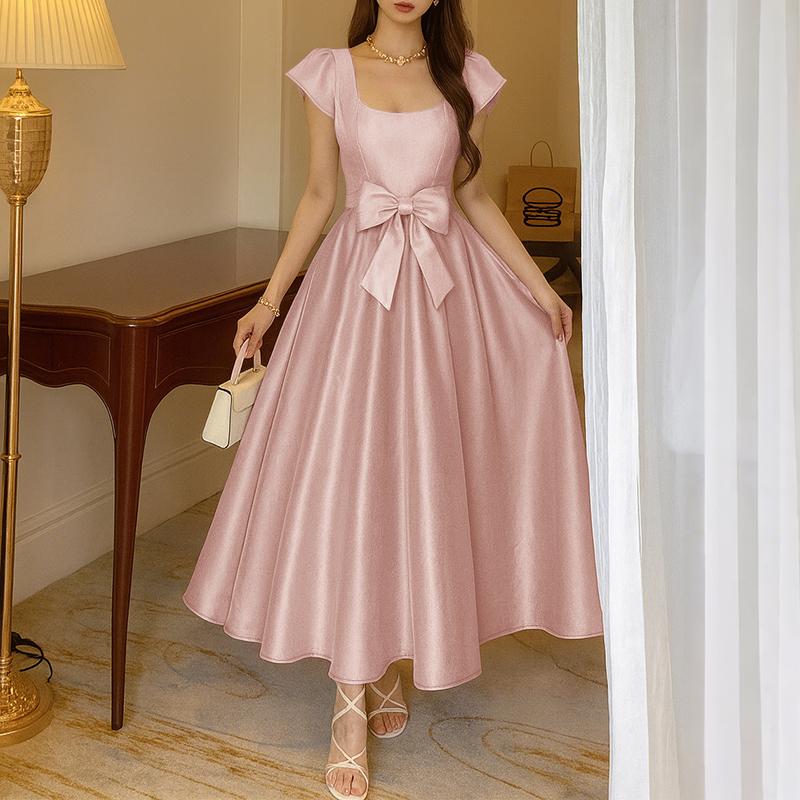 

ZANZEA Женское повседневное летнее платье с квадратным воротником и коротким рукавом 4XL розовый