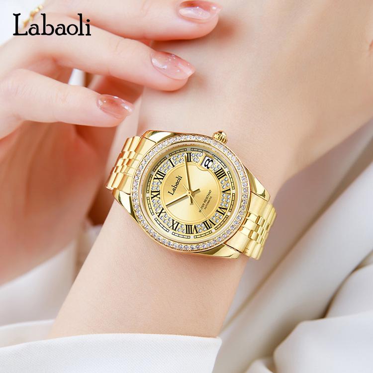 La Baoli Women's Waterproof Diamond Mechanical Watch - Fashionable and Elegant Design