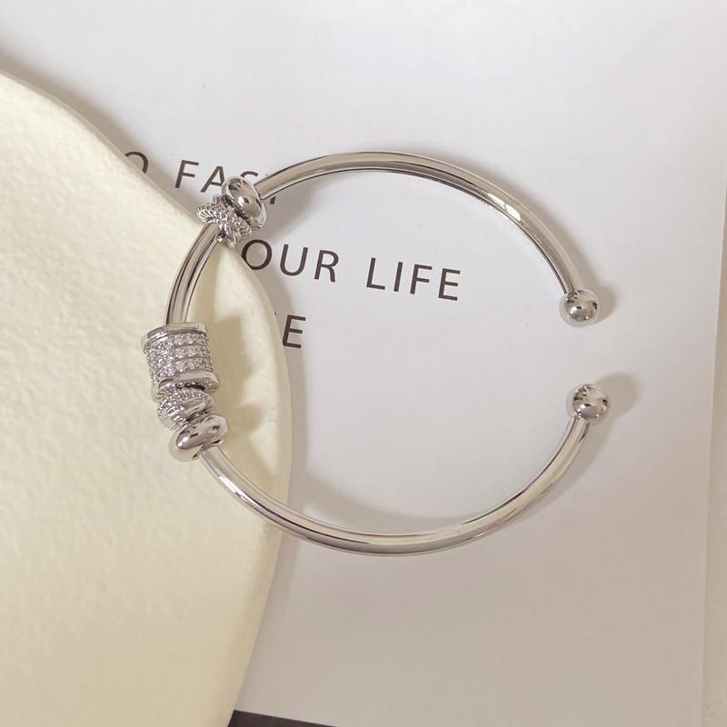 Zlacený náramek manžeta Měděný materiál Kámen z kubické zirkonie Rhodiovaný Velikost nastavitelná manžeta Náramek Dívčí móda Dárky