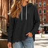 Damen Bequemes Lässiges Farb-Kapuzensweatshirt Langarm-Oberteil für Herbst Winter