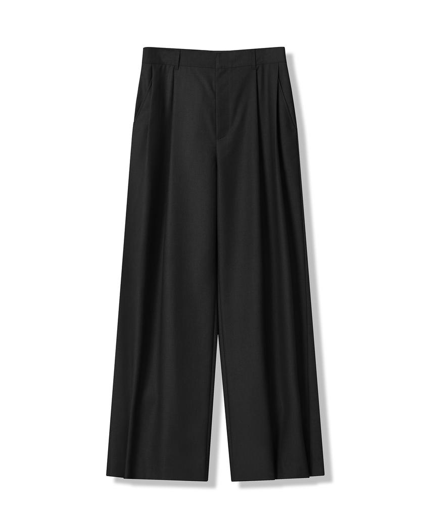 AVANDRESS Two-Tuck Slacks 101 Olive