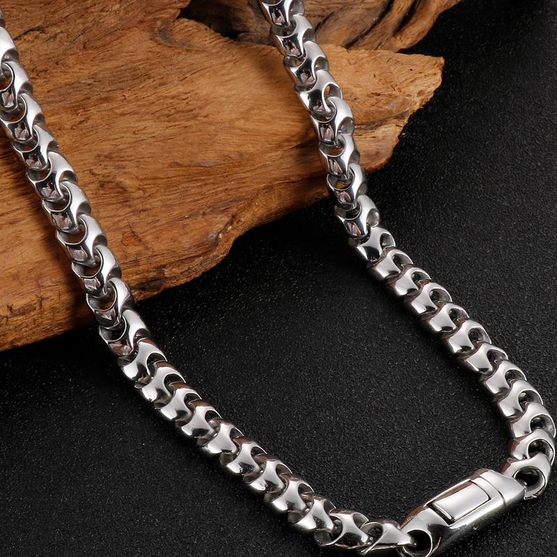 9MM Wide Curb Chain Man Necklace Polished Stainless Steel 50/60/70CM Long Men's Keel Chains Necklaces Choker Wholesale Items