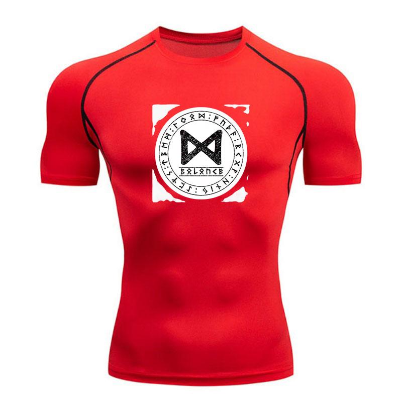 Men's Compression Fitness Sport T-Shirt, Rune Balance Print
