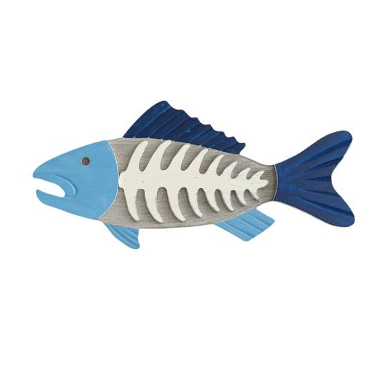 Holzfischgräten Wanddeko Strandholz Fisch Wandskulptur Vintage Mediterraner Stil Fisch Hängende Wandkunst für Zuhause Seehaus Schlafzimmer Dekor