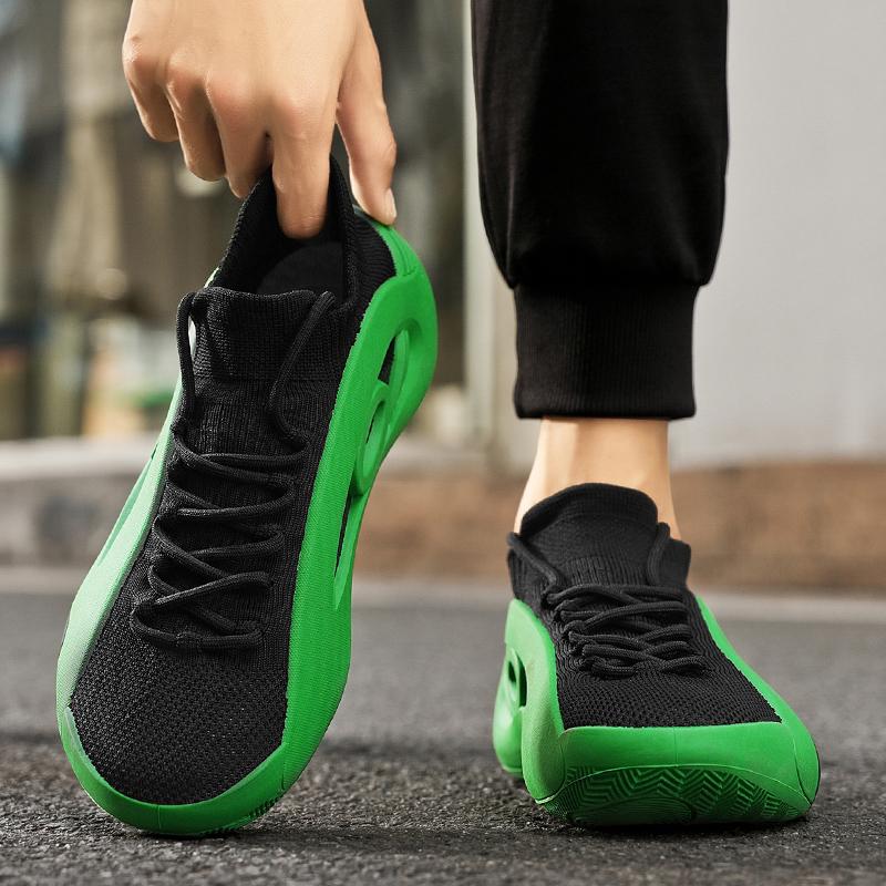 Fashion Green Running Sneakers Men Designer Shoes Platform Sports Shoes for Men Summer Socks Trainers Outdoor Casual Sneakers