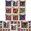 Stylish Colors Graffiti Cushion Covers With Invisible Zipper For Easy Cleaning