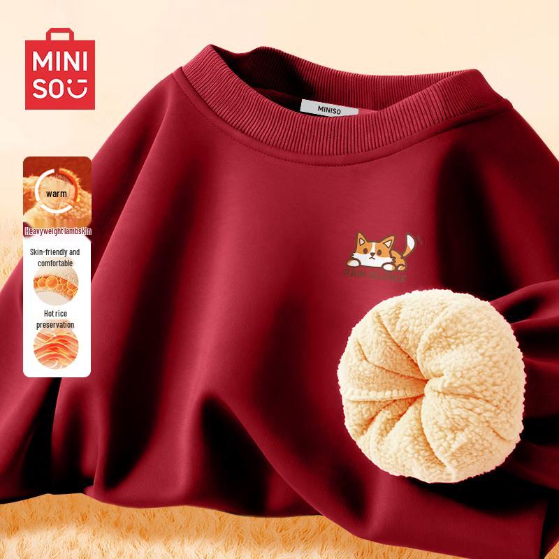 MINISO Men s Fleece-lined Winter Sweatshirt L