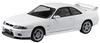 Aoshima Bunka Kyozai Scale Rakupla Snap Kit Nissan R33 Skyline White Plastic Model Kit 1/32 No. 21-WH GT-R Pre-Colored (Automobile)