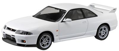 Aoshima Bunka Kyozai 1/32 Scale Rakupla Snap Kit No. 21-WH Nissan R33 Skyline GT-R White Pre-Colored Plastic Model Kit (Automobile)