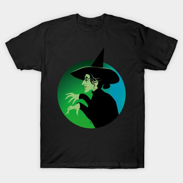 

Men Black Print T-shirt Wicked Witch Of The West No-Cut Transfer Paper Print Cotton Tshirt 3XL