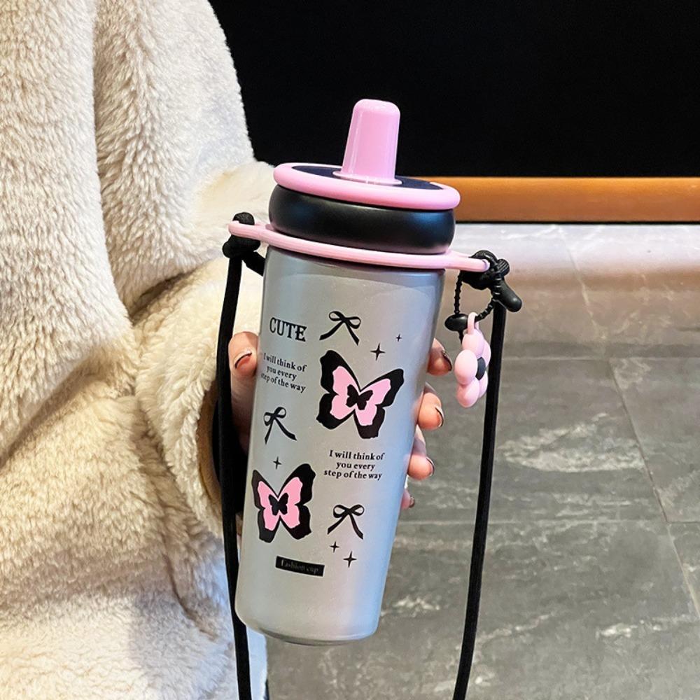 

Large Capacity Coffee Mug Leak-proof Car Water Cups Vacuum Flask Straw Thermal Cup Student серебряный