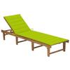 VidaXL Folding Lounge Chair with Cushion Solid Acacia Wood