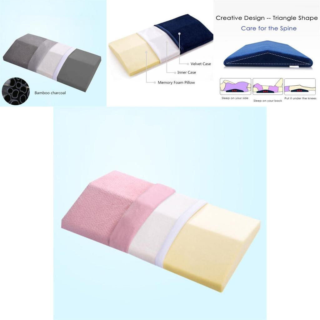 Cuscino a Cuneo Premium in Memory Foam per Supporto Lombare per il Massimo Comfort di Schiena e Gambe