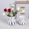 European Style Ceramic Amphora Striped Vase Hydroponic Flower Arrangement Container Living Room Dining Table Floral Vase Gifts