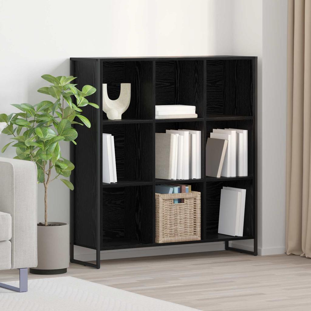 Bookshelf Black Oak Effect 99.5 x 30 x 108.5 cm