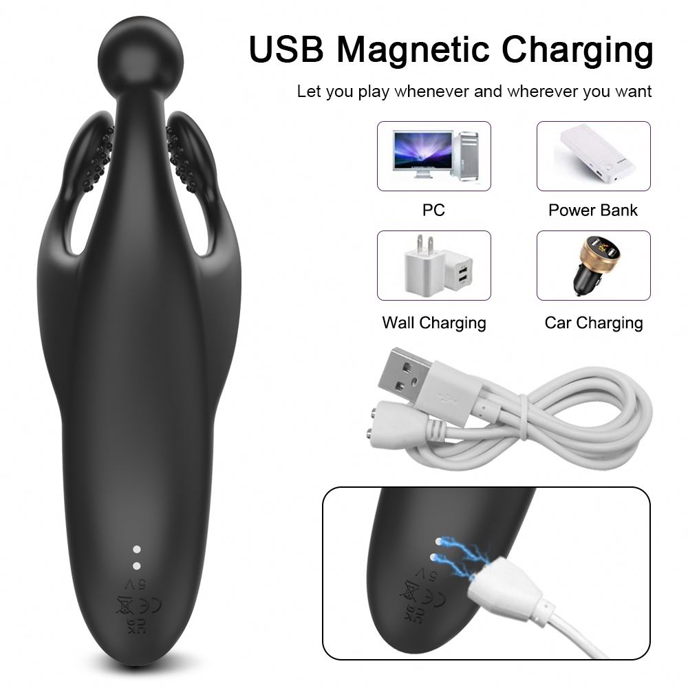Penis Delay Trainer Glans Workout Vibrator Testicle Massager Soft Silicone Prostate Stimulator Male Masturbator Adult Products