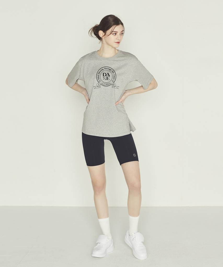 DAVE&DAZE Heritage Logo Boxy Fit Short Sleeve T-Shirt Women'S Grey