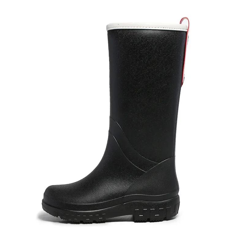 Fashion Mid Calf Rubber Boots Women Rain Shoes Waterproof Galoshes Woman Working Garden Rain Boots Puddle Water Shoes
