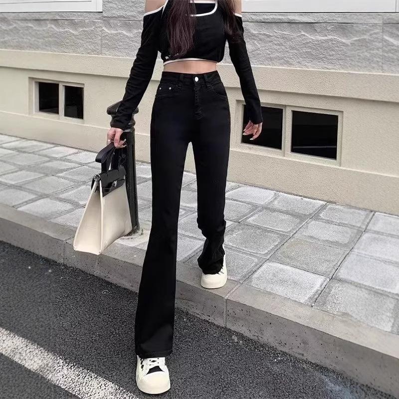 Women's High-Waisted Fleece-Lined Flared Jeans 2024 - Slim Fit, Tall, Warm, Thickened Winter Pants