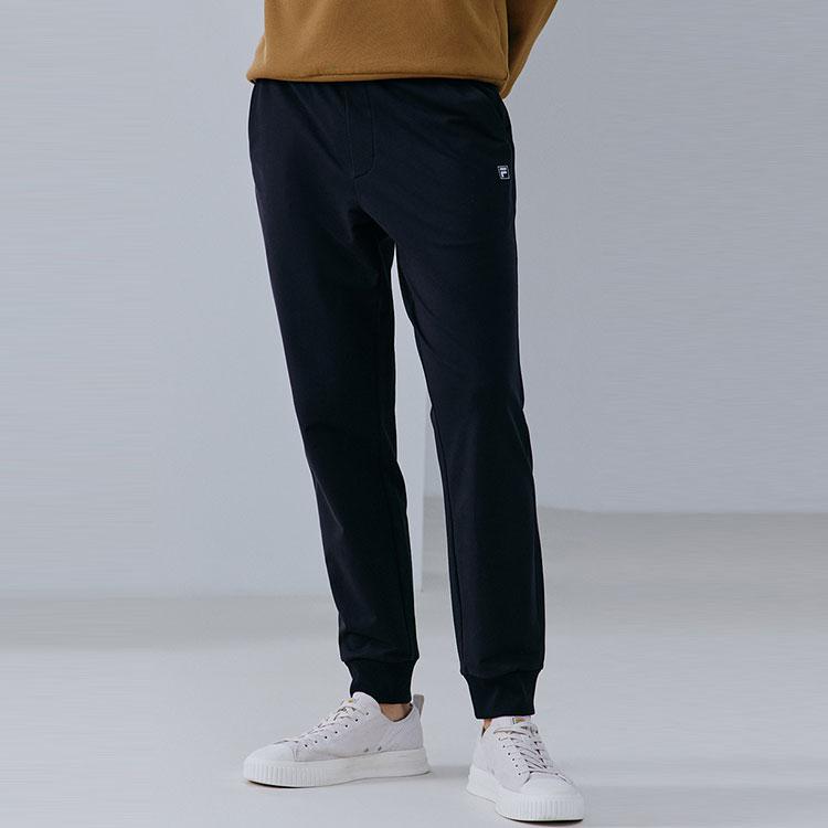 FILA Solid Color Knitted Sports Joggers Men bottoms Black F11M132656S-BK