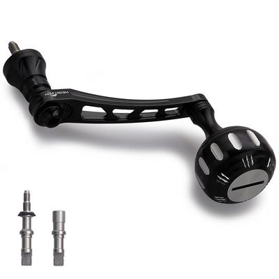 HEIGHTEN Variable Reel Handle with Knob for Shimano Daiwa Universal Spinning Reels Chrysant Series Knob Black 65-70mm 35/38mm (35mm -1 - & Silver)