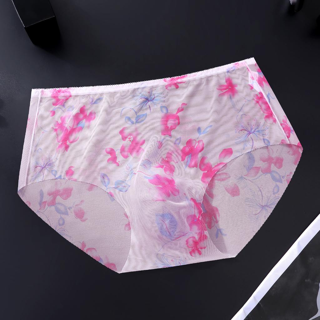 Men Ultra Thin Floral Mesh Briefs See Through Sissy Pouch Panties Male Soft Breathable Underwear Cuecas Women Panties For Men