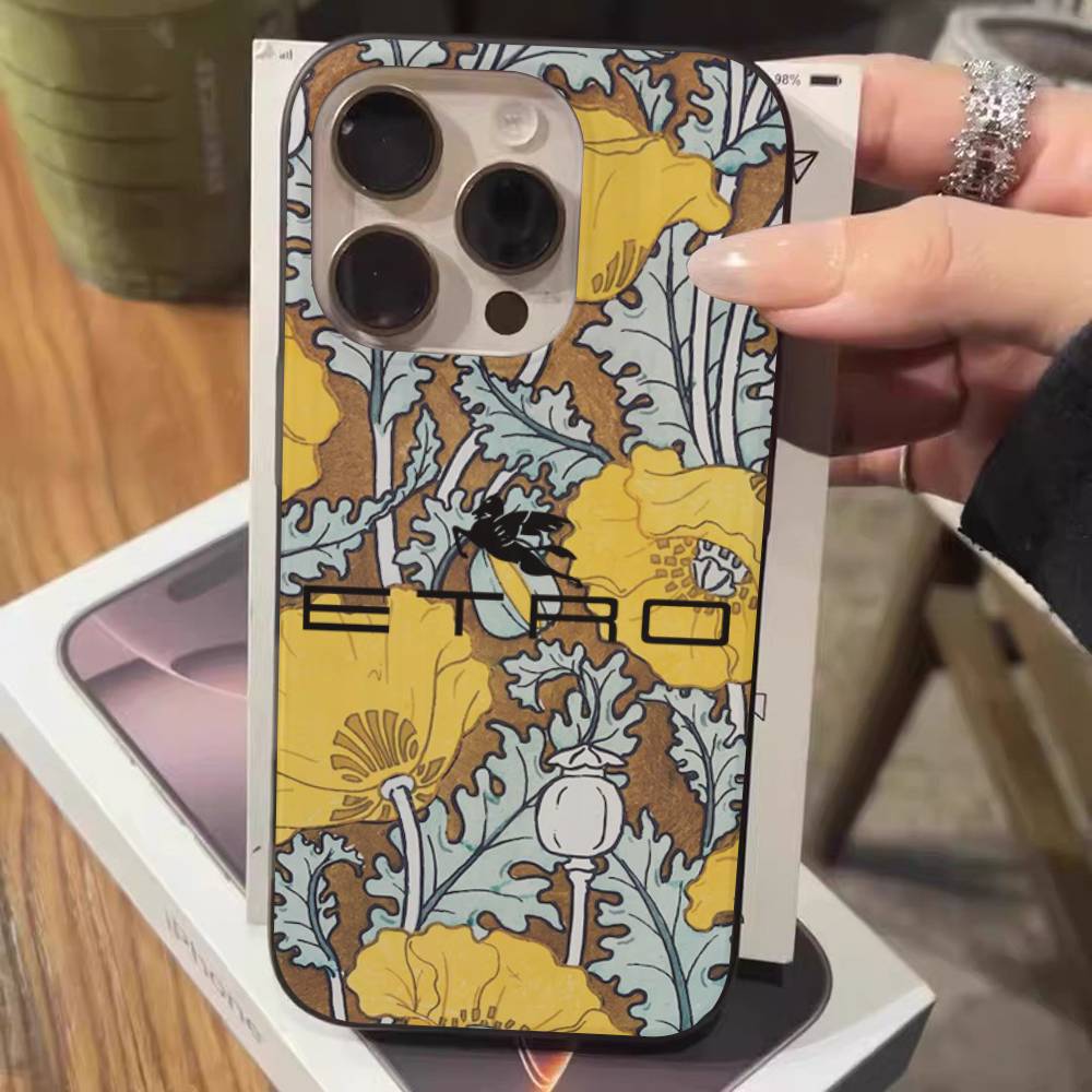 Fashion And Luxury E-Etro For IPhone 17 16 15 11 12 13 14 Pro Max Plus Pro Corrugated Translucent Back Phone Cover