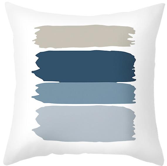 Simple Style Morandi Color Pillowcase Lines Abstract Geometric Printed Cushion Home Sofa Pillowcase