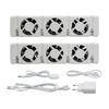 3-Fan Home Radiator Magnetic Smart Cooling Fan Kit Fireplace Fan Radiator Booster Ventilator Fan EU-Plug
