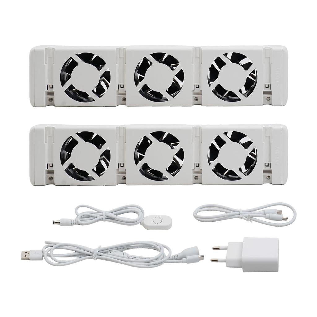 3-Fan Home Radiator Magnetic Smart Cooling Fan Kit Fireplace Fan Radiator Booster Ventilator Fan EU-Plug