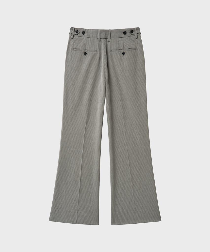 NOIRER Pinstripe Flare Slacks (Gray)