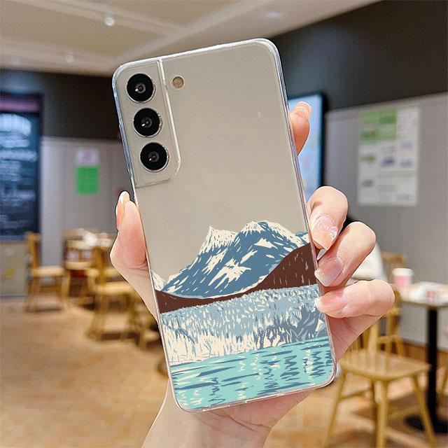 

Эстетический художественный чехол с рисунком горы для Samsung Galaxy S21 Ultra Note 20 Ultra 8 9 10 Plus S20 FE S22, силиконовый чехол Samsung S22 Ultra 5G