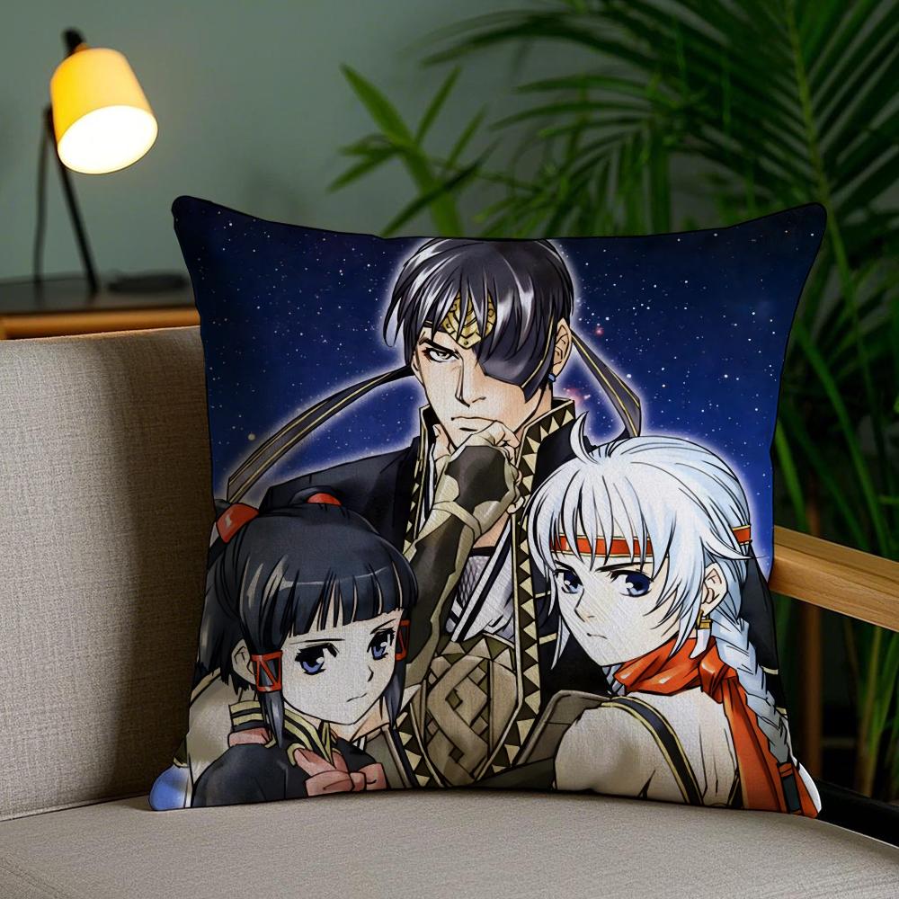 Anime G-Genso S-Suikoden Cushion Cover Soft Short Plush Double-Sided Printing Home Decor Machine Washable Pillow Case Gift