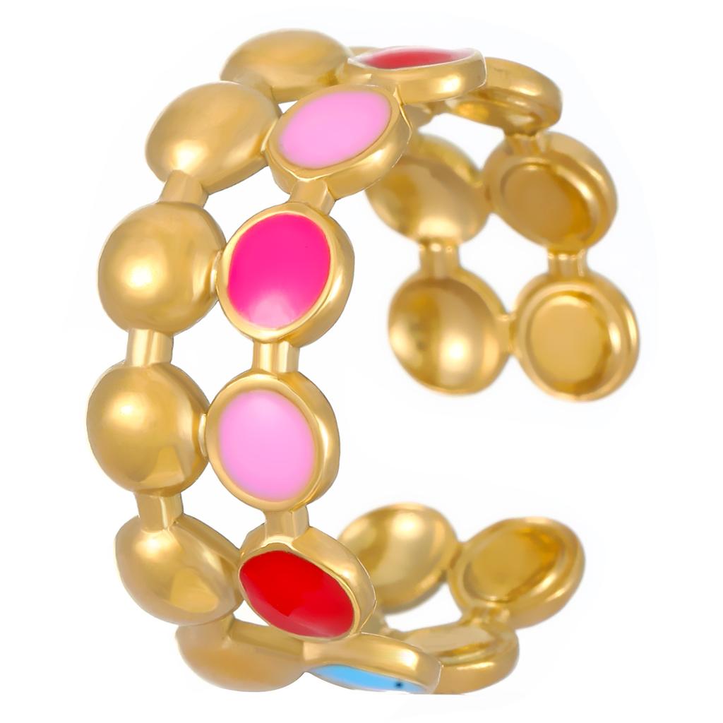 2026 ins stainless steel ring opening does not fade 18K gold-plated niche design sense simple and versatile ring women