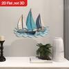 Yousheng Wooden Sailboat Wall Decoration Nautical Sailing Ship Wall Art Coastal Theme Wall Hanging Ornament for Home Bathroom Living Room Bedroom