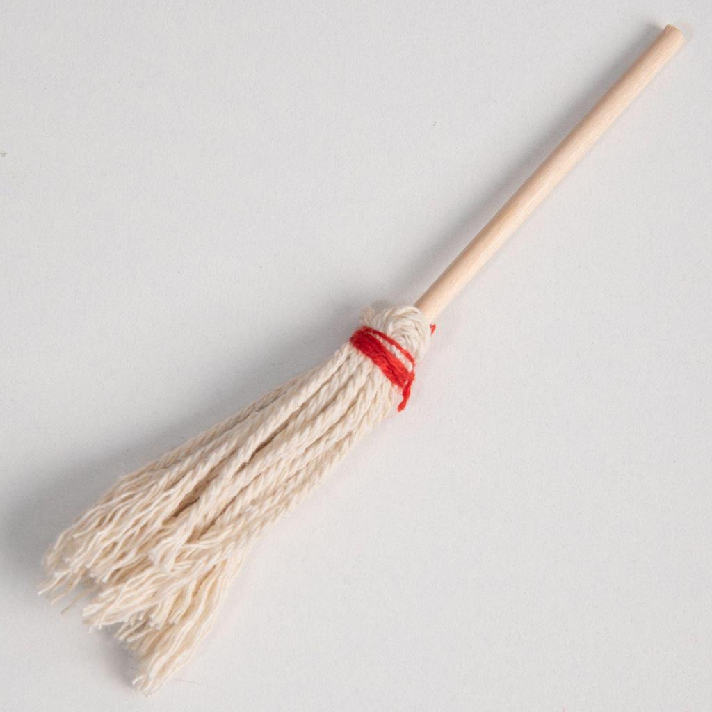 Miniature Dollhouse Cleaning Set with Bucket and Mop