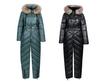 One Piece Women Winter Snow Jacket Warm Hooded Fur Collar Puffer Coat Skater Suits