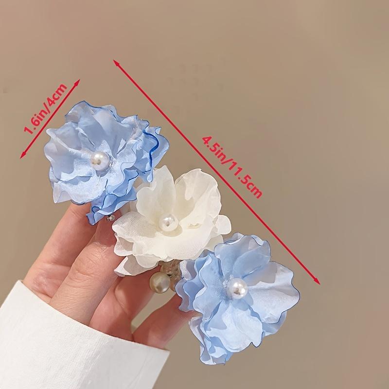 Gentle Atmosphere Flower Hair Clip, Tied Ponytail with Bubble Braid Hair Accessory, Sweet Braided Hair Accessory