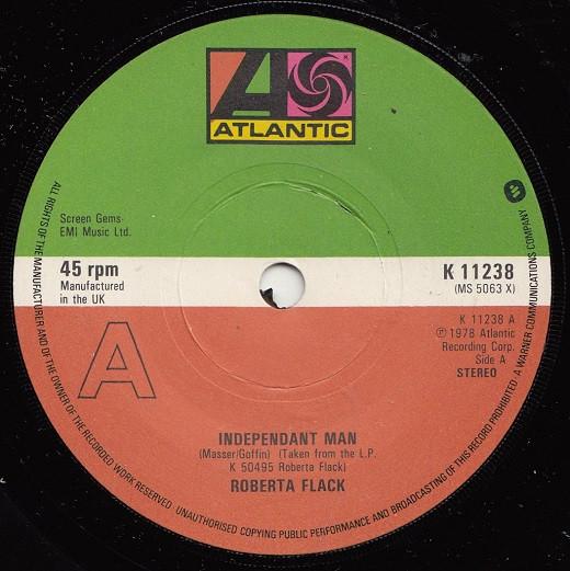

7inch Record ROBERTA FLACK - Independant Man K11238 Atlantic 1979 UK Soul/Funk Used