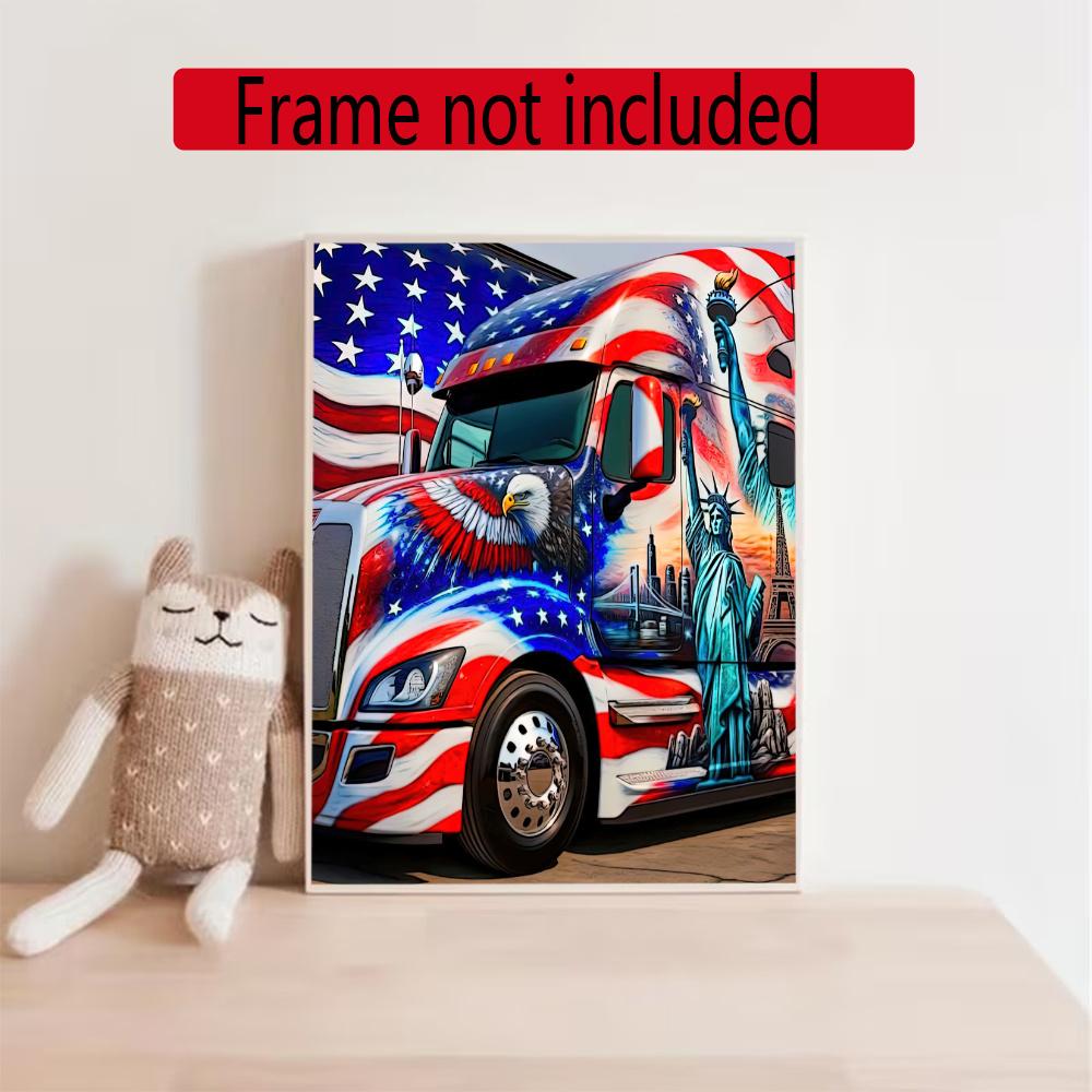 Kenworth 5D Diy Diamond Painting Round Diamond Diy Frameless Holiday Artwork Suitable For Home Office Wall Decoration