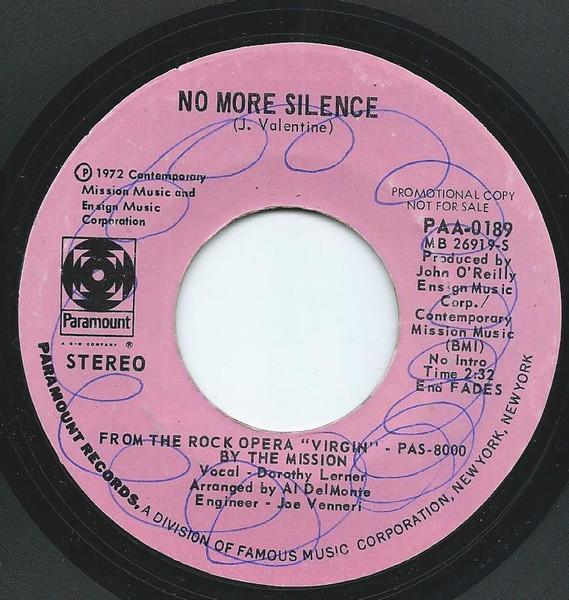 7inch Record MISSION No More Silence PAA0189PROMO PARAMOUNT RECO 1972 US Pop Used