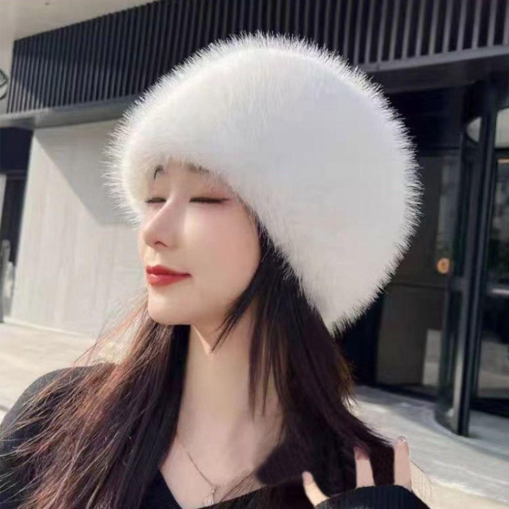 Ohrschutz Plüsch Fischerhut Warmer Panamahut Outdoor Fischerhut für Damen