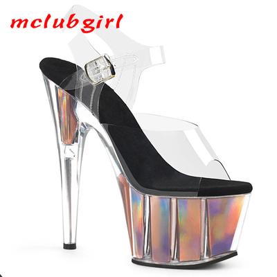 Damen High Heel Fee Feiner Absatz Tanzsandalen 17cm Absatz 7cm Plateau YKC