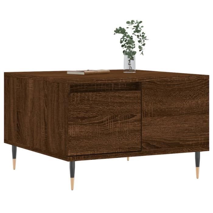 VidaXL Table basse chêne marron 55x55x36,5 cm bois d'ingénierie 830755