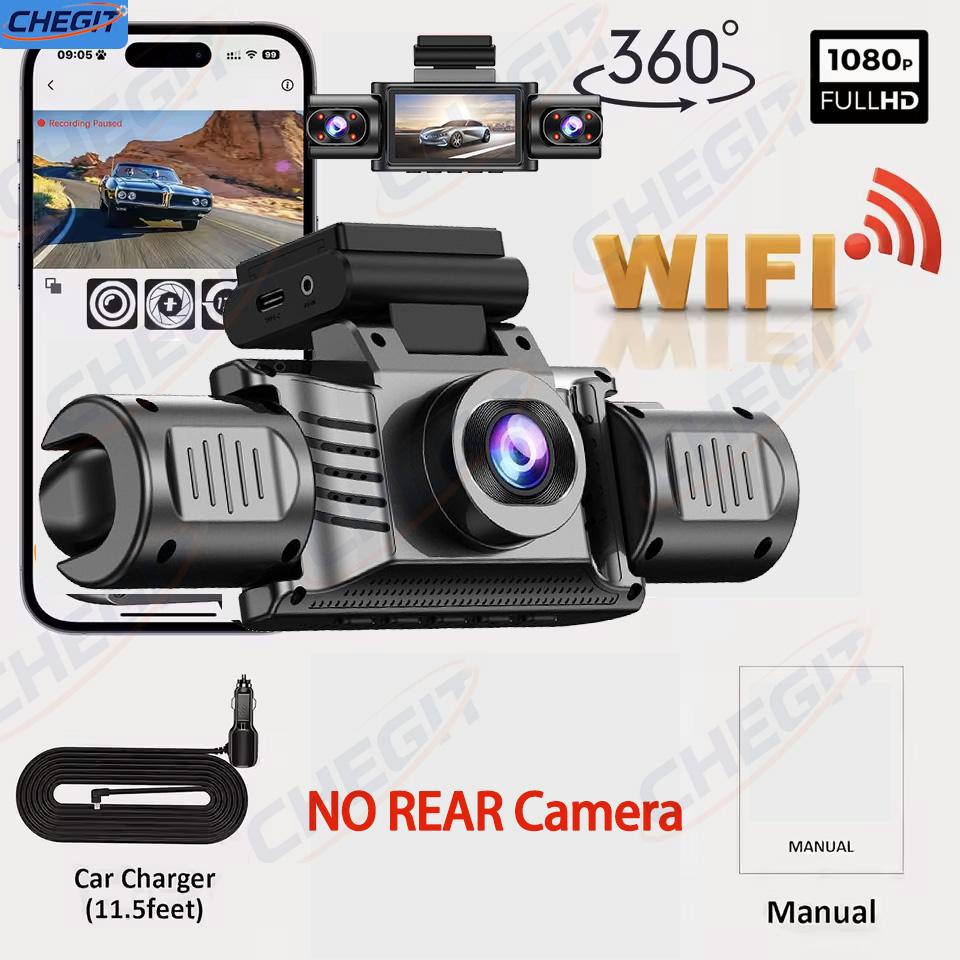 New DashCam Car Dvr Video Recorder 4 Channels 360° WIFI Front inside Rotatable Rear View Camera Car dash cam 24h Parking Monitor NONE