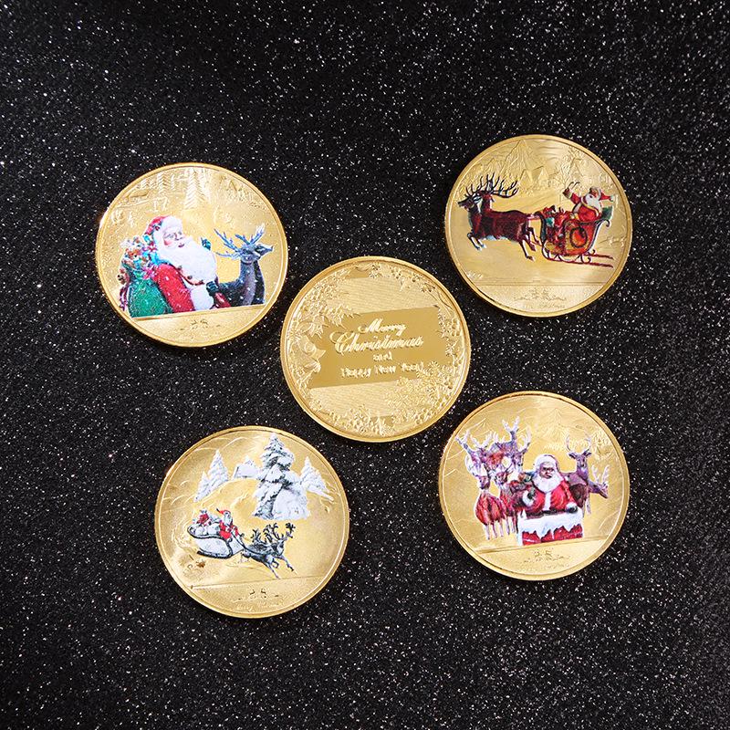 Santa Claus Commemorative Coin Collection: Silver & Gold Christmas Gift for Kids