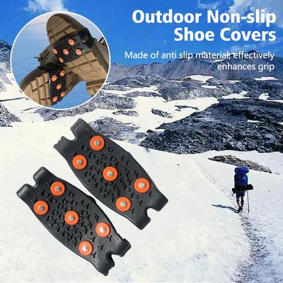 1Pairs 5-Stud Climbing Crampons Durable Anti Slip Mountaineering Cleats Unisex Snow Claw Shoe Covers Outdoor Chain Shoe Spikes