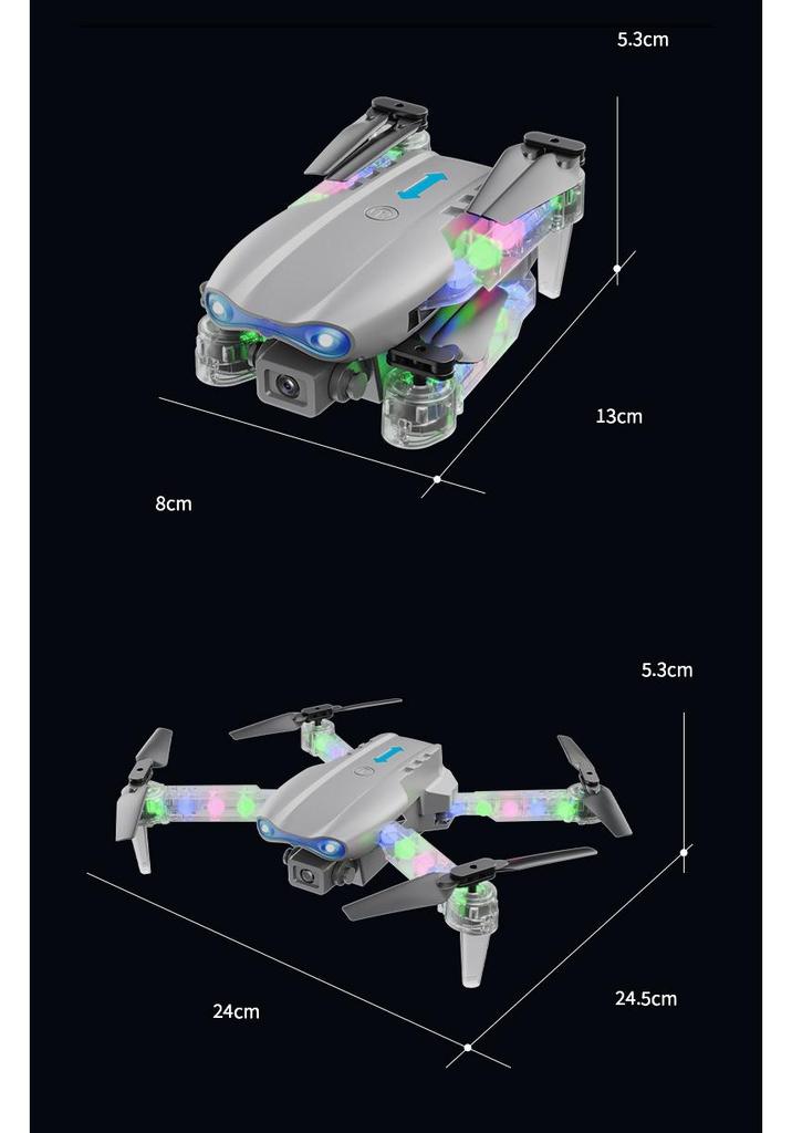 Cross E99D HD Colorful Lights Remote Control Drone Quadcopter with Dual Camera for Aerial Photography.