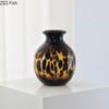 Amber Glass Vase Hydroponic Flower Pots Desk Decoration Artificial Flower Decorative Floral Arrangement Modern Home Decor Vases